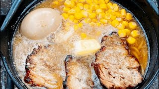 プロに挑戦状！冬のキャンプで作る最強焦がし味噌ラーメン！#shorts