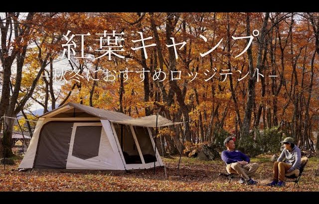 【夫婦キャンプ】紅葉キャンプ 冬キャンプ寒さ対策 をしながら お籠りキャンプ を ロッジテントで快適に vlog camp camping