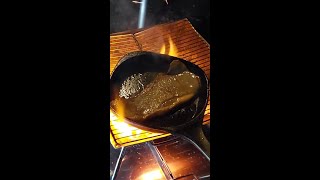 最高級常陸牛ステーキを焼いてみる #キャンプ飯 #ステーキ #ソロキャン #飯テロ #Shorts