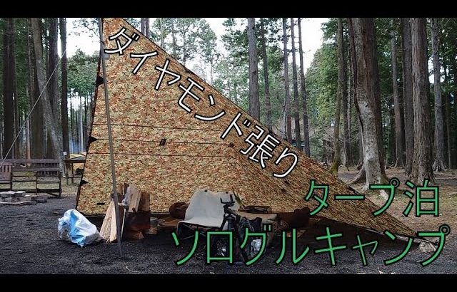 【ソログルキャンプ】ダイヤモンド張りでタープ泊は春におすすめ(檜の森キャンプ場)