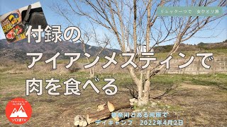 アイアンメスティンで肉を食べるデイキャンプ