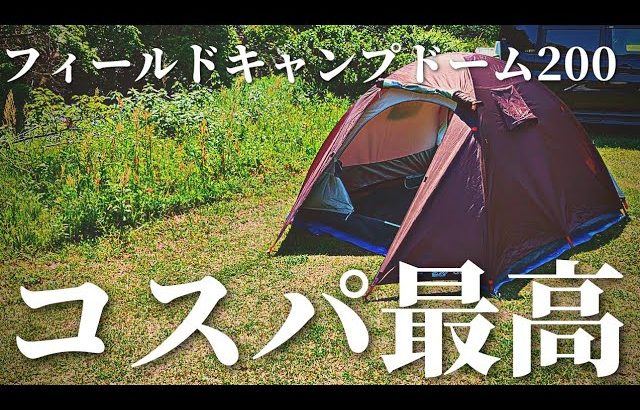 【ソロキャンプ】フィールドキャンプドーム200が初めてのテントでおすすめな理由と設営・撤収方法