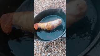 【キャンプ飯】さけるチーズの豚バラ巻き #shorts