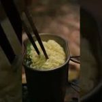 #shorts  キャンプ飯　[ソロキャンプ　野営] サッポロ一番みそラーメン半熟卵乗せ　うまい　firebox 焚き火　bonfire campfood solocampkamp