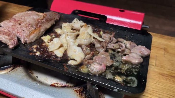 ソロキャンプ鉄板「鉄男No.29」でトライ肉アスロンを1番のやつでキメるだけの動画