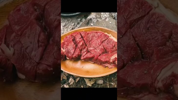 【キャンプ飯】極厚ステーキ#short