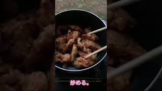 キャンプ飯🤨男まぜそば🤨🤨🤨#キャンプ #キャンプ飯 #まぜそば