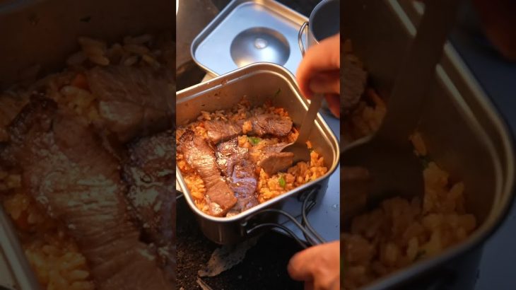 焚き火して飲んで焼いて食べるソロキャンプの1日 #shorts