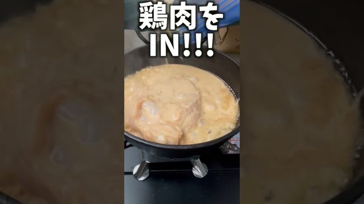 キャンプ飯1分クッキング!!! 鶏肉たまご煮 #shorts