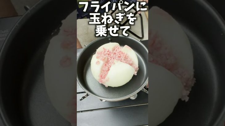 キャンプ飯1分クッキング!!! チーズメルト肉玉ねぎ #shorts