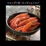 【キャンプ飯】ガーリックシュリンプをスキレットで簡単に作る #Shorts
