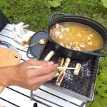 【キャンプ飯 野菜スープ ホットドッグ】雑な父が作る夕食 japanese home cooking