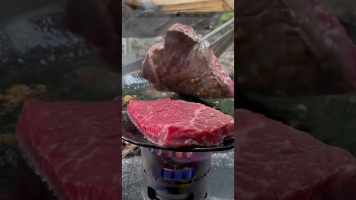 【キャンプ飯】ステーキバーガー＃キャンプ＃キャンプ飯#shorts