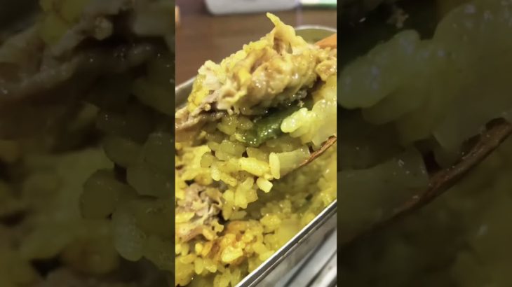 【キャンプ飯】メスティンでカレーピラフ作ってみた。超簡単レシピです。#shorts