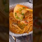 鍋焼きうどんを韓国風にしました#shorts #short #キャンプ飯