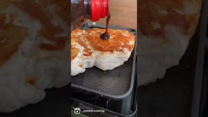 【キャンプ飯】ヒシウメタマリソースを使った肉巻きおにぎり#shorts＃キャンプ飯＃レシピ