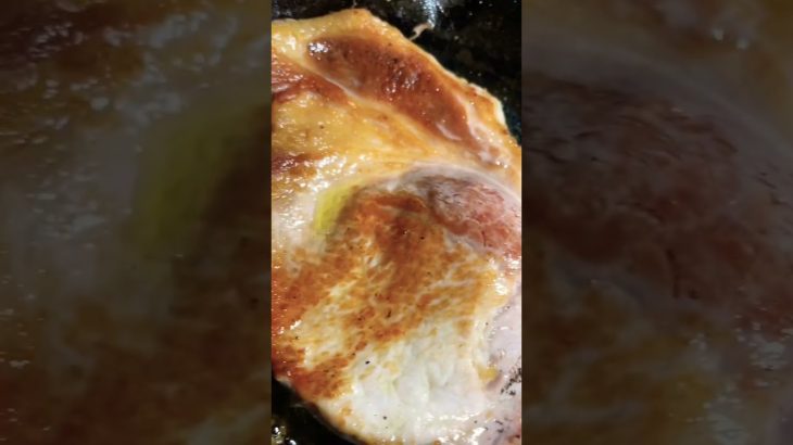 【キャンプ飯】焼くだけ簡単なポークソテー【シンプルに旨い】 #shorts