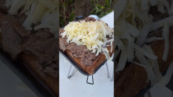 マヨチーズ焼肉サンド #キャンプ飯 #camping #自然 #チーズ #shorts