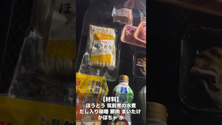 【超簡単】山梨の名物「ほうとう」でキャンプ飯してみた！【極寒】#shorts