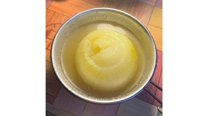 キャンプで丸ごとオニオンスープを作る🧅