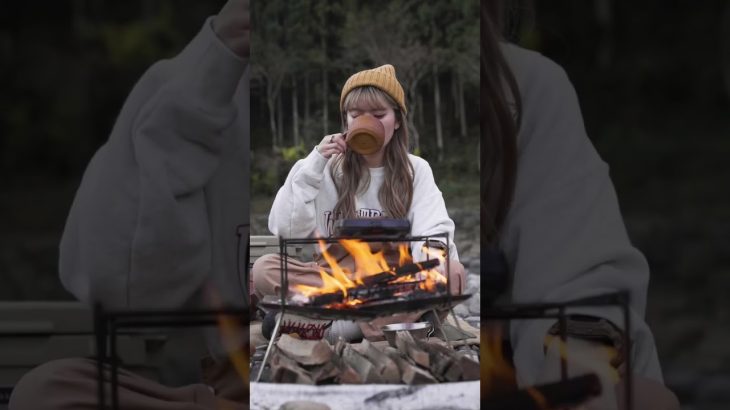 あんことクリームチーズのホットサンド🍞あんこの甘さとクリームチーズの塩気がこれまた合うのです🤤 #camp #camping #キャンプ #キャンプ飯