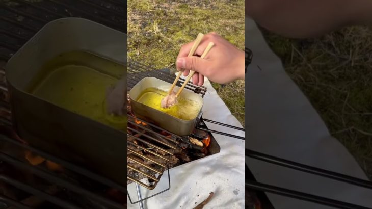 今日のキャンプ飯はからあげ🔥　おすすめだよ❤️‍🔥デイキャンプを楽しもう⛺️✌️