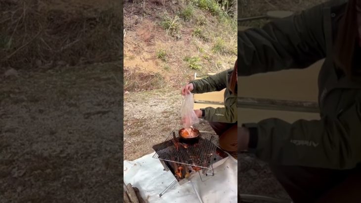 冬のキャンプ飯には温まるスープが必須❤️‍🔥簡単卵スープ❄️