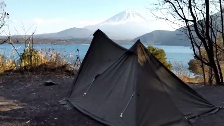 浩庵キャンプ場　正月明け　3連休　中日　混雑状況　冬キャンプ　ソロキャンプ　聖地　ゆるキャン△　たき火　薪ストーブ　本栖湖　富士山　キャンプ女子　絶景キャンプ　おすすめキャンプ場