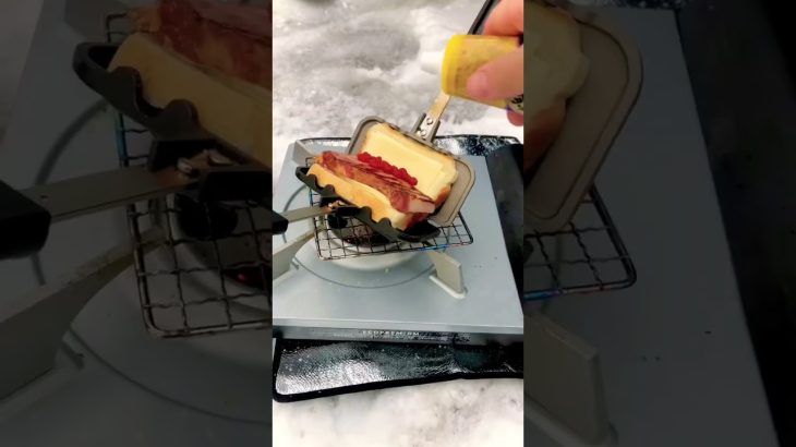 極厚ベーコンチーズ🥓bacon and cheese  #キャンプ飯 #簡単レシピ #camping #田舎暮らし