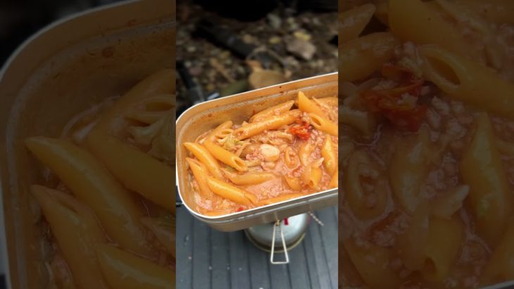 【キャンプ飯】もうこれで良くね？「ドライトマトペンネ」うま！ #キャンプ飯 #ペンネ #下関