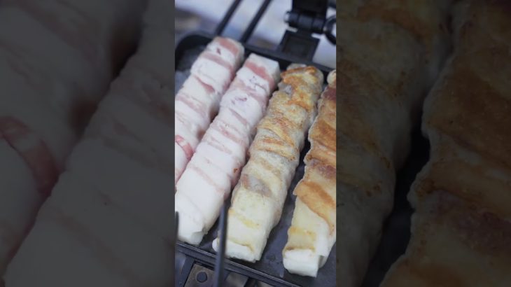 【キャンプ飯】焼肉のタレが食欲そそる！餅の肉巻き