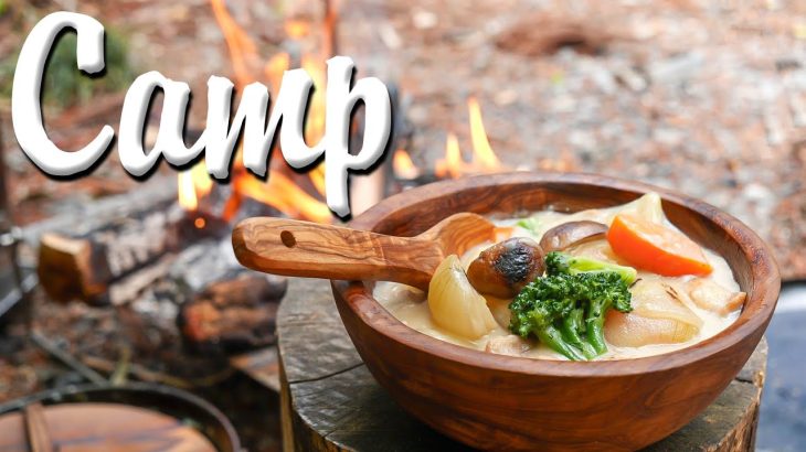 Campの朝はクリームシチュー