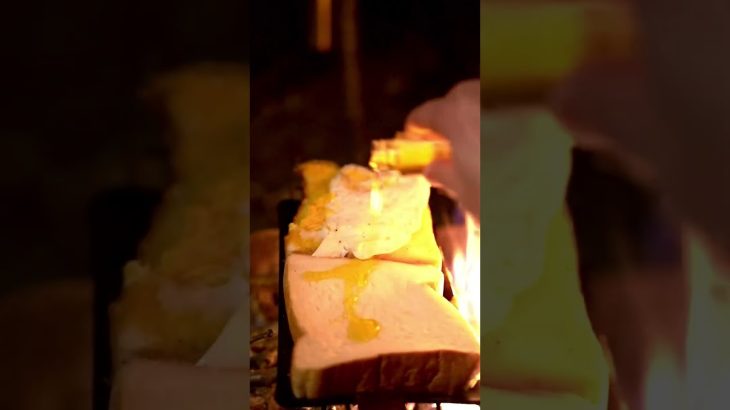 焚火でステーキサンドを作る #camp #bushcraft #jimny #sandwich #ソロキャンプ #焚火 #焚火料理