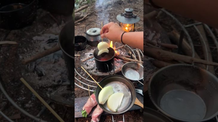 【森でキャンプ飯】洋風おでん#ソロキャンプ #キャンプ飯#shorts