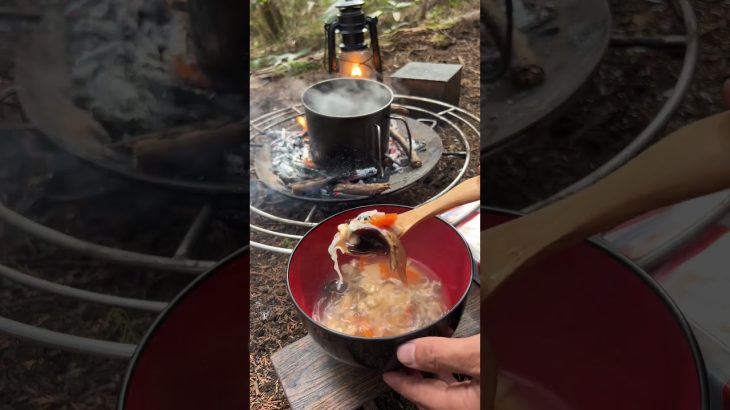 【森でキャンプ飯】郷土料理 こづゆ#ソロキャンプ #キャンプ飯#shorts
