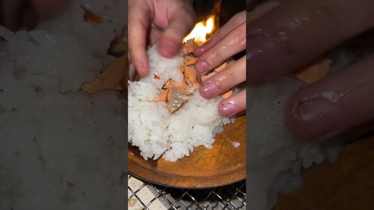 おにぎりは鮭【キャンプ飯】