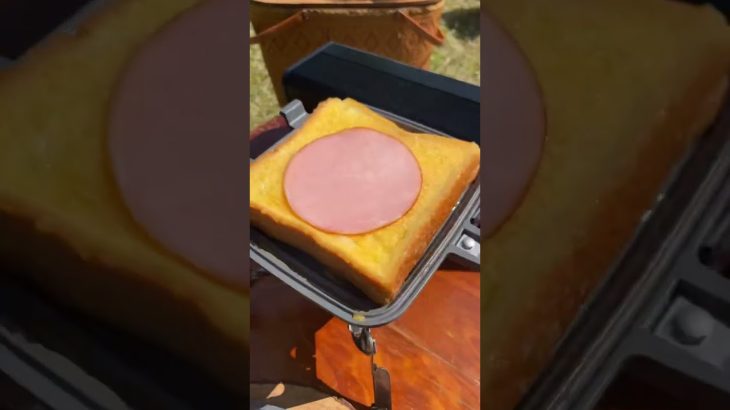 手間暇かけないフレンチトースト🍞#shorts #キャンプ #キャンプ飯 #フレンチトースト #朝ごはん #キャンプ女子 #女子キャンパー #ホットサンド #ホットサンドメーカー #簡単キャンプ飯