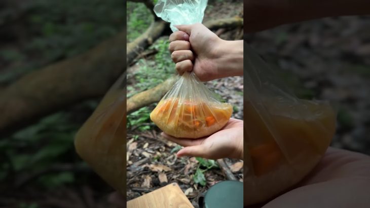 キャンプで炊き込みご飯！鍋を絶対に汚さない仕方 #shorts