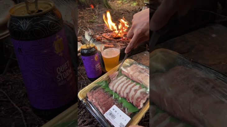 【キャンプ飯】ひとり焼肉パーティー#キャンプ#ソロキャンプ #shortsvideo