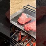 バーベキュー。肉が鉄板で焼ける音。肉ASMR。