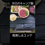 今日のキャンプ飯(っ’ヮ’c)馬刺し＆ユッケ #キャンプ #キャンプ飯 #アウトドア
