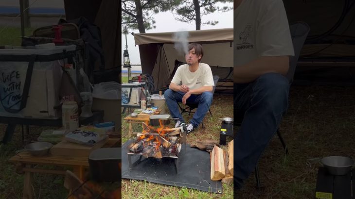 サッポロ一番ボンゴレ塩ラーメン #キャンプ #焚火 #マクライト