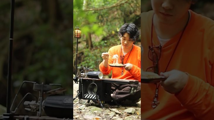 のびるチーズのライスサンド｜ホットサンドレシピでキャンプ飯 #shorts