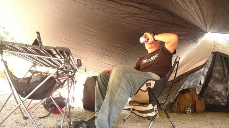 【ソロキャンプ】激安ブラックコーティングワンポールテント遮熱性実験