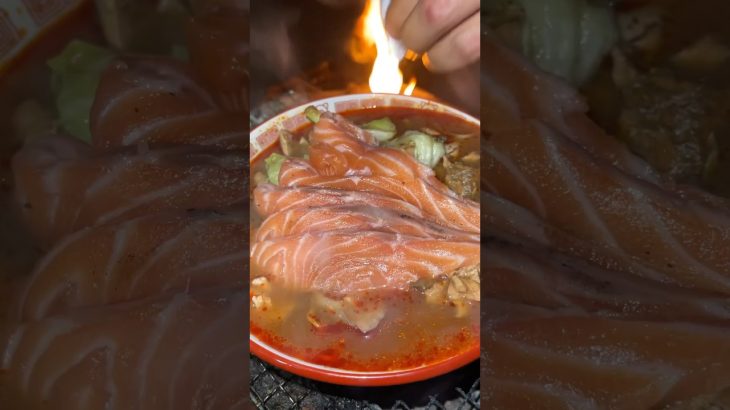 Salmon Spicy Ramen【BBQ】#shorts