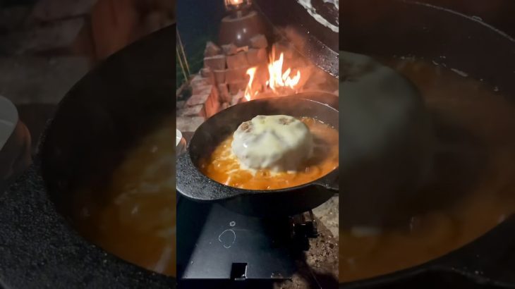 チーズハンバーグ丼！ #アウトドア #キャンプ #bbq #dog