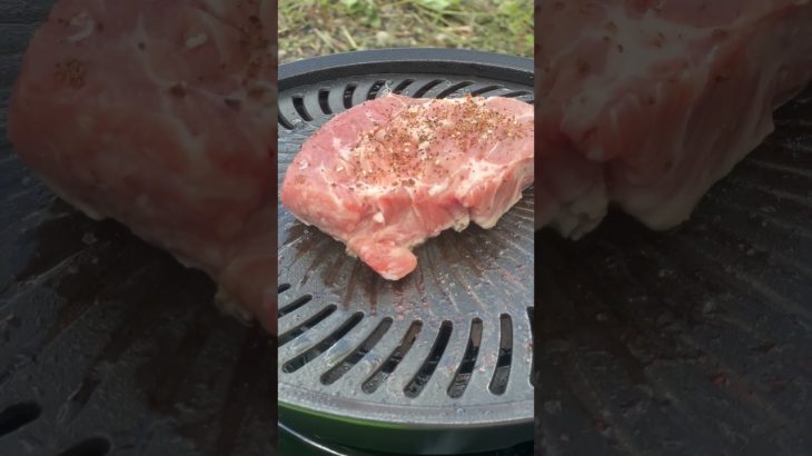 【ソロキャンプ】トンテキを焼く