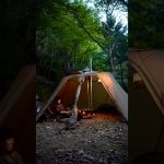 大型テント内でストーブとキャンプ飯を食う！ #キャンプ #キャンプ飯 #camping #outdoorcooking#shots #bushcraft #bushcraftcamping