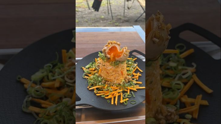 キャンプ飯『辛ラーメン炒飯』 #キャンプ #キャンプ飯 #マルチグリドル