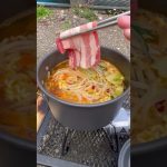 キャンプで作る至高の辛ラーメン ダシダを添えて #キャンプ #ソロキャン #キャンプ飯